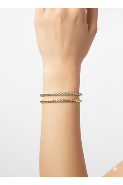 Tılsım Bijuteri 2li döküm burma bilezik