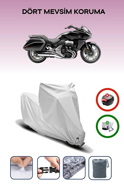 Breen غطاء دراجة نارية متوافق مع هوندا CTX 1300 باللون الرمادي مقاوم للماء