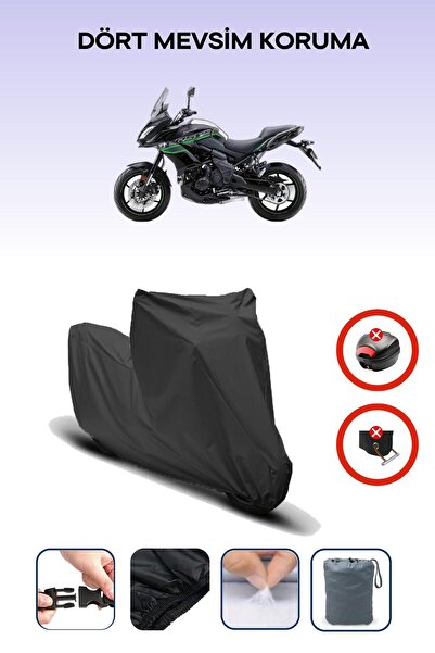 Breen قفل حقيبة خلفية أسود غير متوافق مع كانويا للدراجات النارية المتوافقة مع كاواساكي فيرسيس 650، 4 مواسم