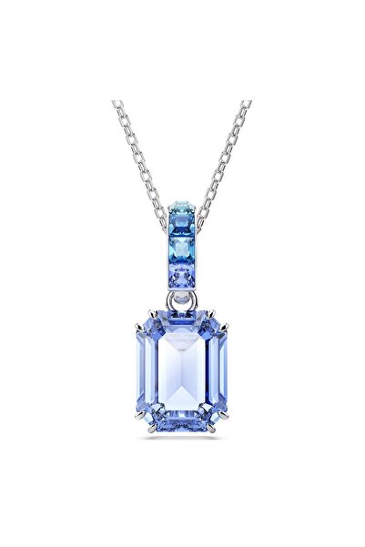 Swarovski Millenia Kolye, Sekizgen kesim, Mavi, Rodyum kaplama
