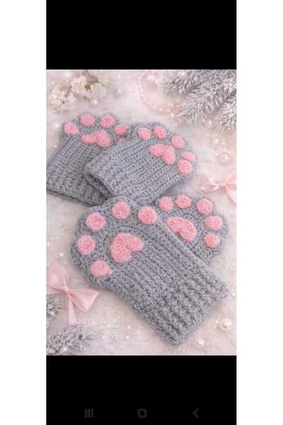 diğerr1 Trend el orgu mănuși gri coreene cu cuie