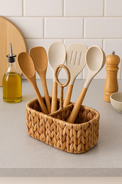 NEWNOW Bohonest Handmade Wicker Spoon Holder Organizer, Kitchen Organizer, St...