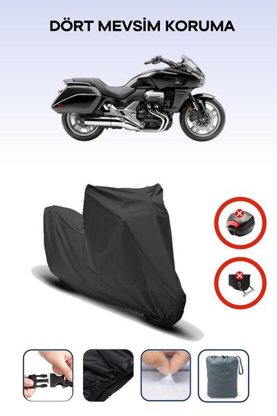 Breen قفل حقيبة خلفية أسود غير متوافق مع قماش الدراجة النارية المتوافق مع هوندا CTX 1300، 4 مواسم