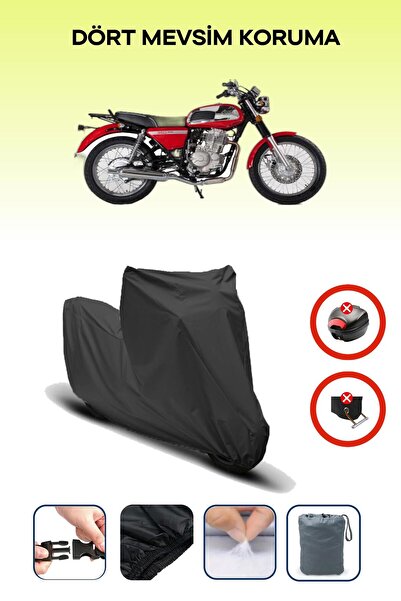 Breen قفل حقيبة خلفية أسود غير متوافق مع Jawa CZ 350، قماش متوافق مع الدراجات النارية، 4 مواسم