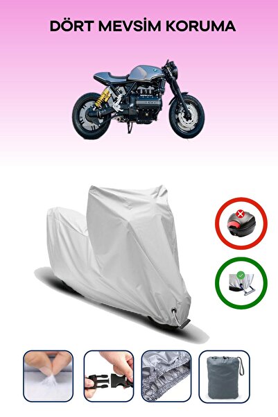 Breen غطاء دراجة نارية متوافق مع BMW K 1100 LT متوافق مع اللون الرمادي مقاوم للماء