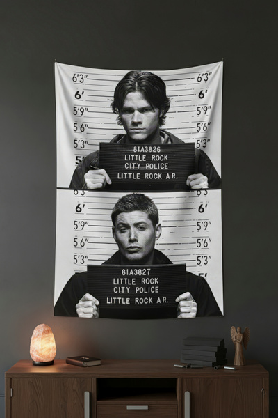 Nivendi Supernatural Sabıka Fotoğrafı Dean Sam Kumaş Duvar Örtüsü Ev Dekorasy...