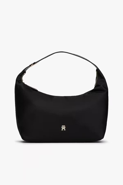 Tommy Hilfiger Women's Th Go Hobo Metal Buckle Detailed Shoulder Bag - Black