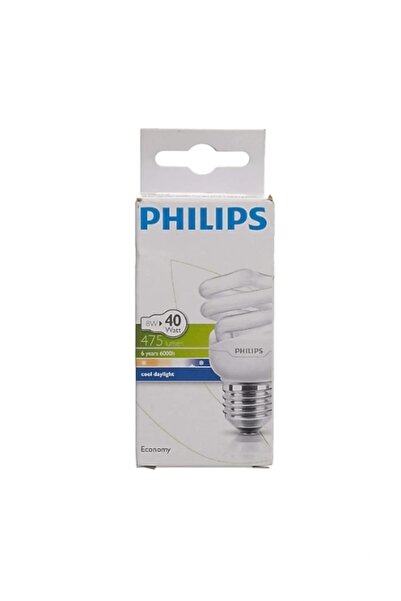 Philips Economy Twister 8 W E27 Beyaz Işık Tasarruflu Ampul