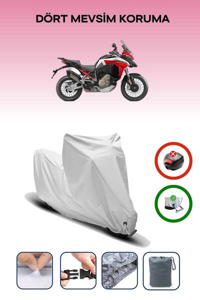 Breen Gray Lock Compatible Ducati Multistrada V4 S Sport Compatible Motorcycle Tarpaulin Waterproof