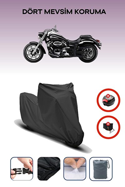 Breen قفل حقيبة خلفية أسود غير متوافق مع ياماها XVS 950 A، قماش متوافق مع الدراجات النارية، 4 مواسم