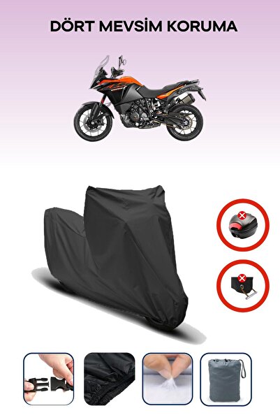 Breen قفل حقيبة خلفية أسود غير متوافق مع KTM 1090 Adventure، قماش دراجة نارية متوافق، 4 مواسم