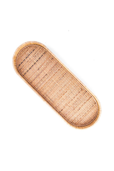 Blends صينية تقديم خشبية بيضاوية صغيرة