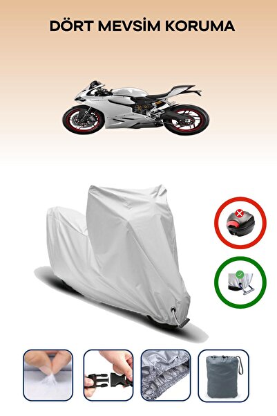 Breen غطاء دراجة نارية متوافق مع دراجة دوكاتي بانيجالي 899 باللون الرمادي مقاوم للماء