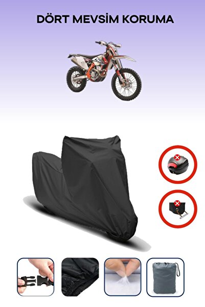 Breen Black Rear Bag Lock Incompatible Ktm 350 Exc-F Six Days Compatible Motorcycle Tarpaulin, 4Seasons