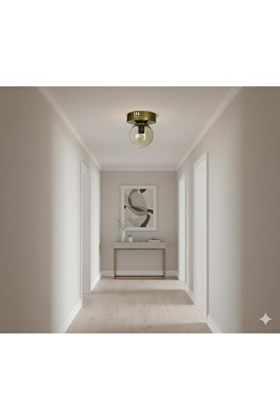 BİAVİZE TEKLİ GOLD CAMLI MODERN AVİZE