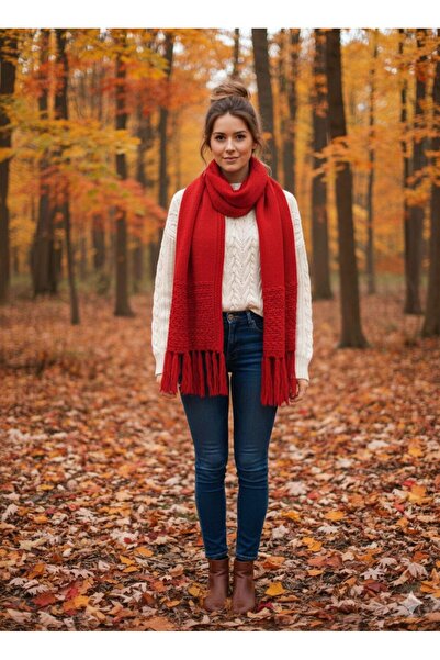 As Reyon Saçaklı Triko Atkı Şal