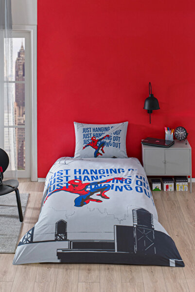 Özdilek Spiderman Blue Web Single Licensed Elasticated Children's Duvet Cover Set