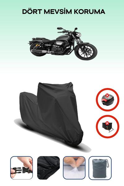 Breen قفل حقيبة خلفية أسود غير متوافق مع ياماها XVS 950 CU، قماش متوافق مع الدراجات النارية، 4 مواسم