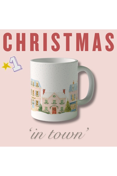 Mugment 'Christmas In Town' 360° Baskılı Yılbaşı Kupası *Sticker Sayfası Hedi...