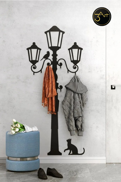 3art Metal Sokak Lambası Figürlü Duvar Askılığı – Dekoratif, Dayanıklı ve Şık...