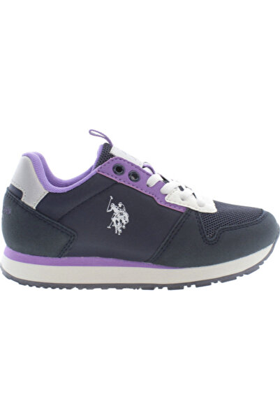 U.S. Polo Assn. Pantofi copii U.S. Polo Best negri-violet, cu sireturi si log...