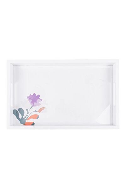 Blends Rectangular Serving Tray with purple flower pattern