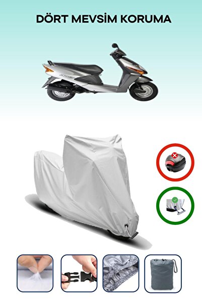 Breen Gray Lock Compatible Honda Scv 100 F Beat Compatible Motorcycle Tarpaul...