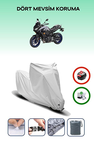 Breen غطاء دراجة نارية متوافق مع Yamaha Tracer 9 باللون الرمادي مقاوم للماء
