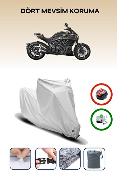 Breen Gray Lock Compatible Ducati Diavel Dark Compatible Motorcycle Tarpaulin Waterproof