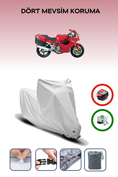 Breen غطاء دراجة نارية متوافق مع دراجة نارية Ducati ST 3 باللون الرمادي مقاوم للماء