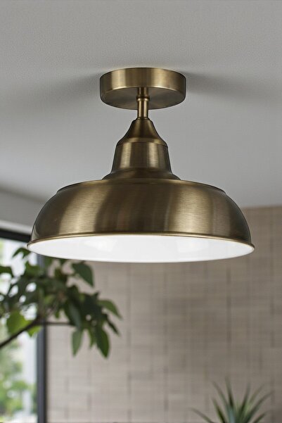 Bamyum Veluna Eskitme Renk Tekli Piramit Plafonyer Başlık Avize Retro Ofis Salon Mutfak Avizeleri