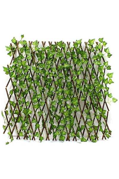 BLOOMING TIME Expandable Wicker Fence with Faux Plants 120CM