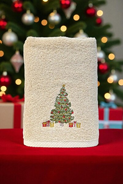 Vintero Home منشفة وجه قطنية 100% بتصميم السنة الجديدة مقاس 50×90 سم