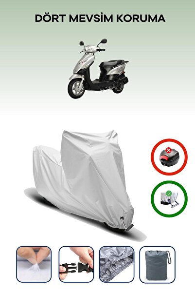 Breen غطاء دراجة نارية متوافق مع Kuba Golf 100 باللون الرمادي مقاوم للماء