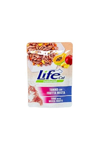 Life Cat لايف كات طعام رطب للقطط البالغة بالتونا والفواكه 70g