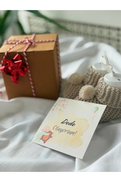 BETSY STUDIO مجموعة بطاقة 'أنت تصبح ديداً' وحذاء للأطفال الرضع |   صندوق خبرة السعادة في الحمل |   هدية إخبارية للأطفال