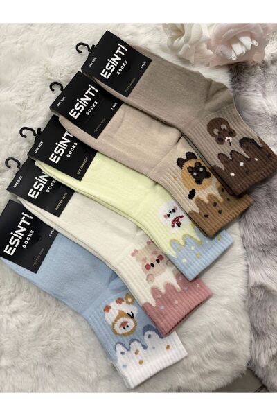 Bi Valora Butik Hayvan Figürlü 5li Soket Çorap