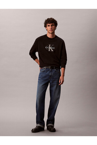 Calvin Klein Pánská mikina z 100% bavlny s logem CK, kulatým výstřihem a dlou...