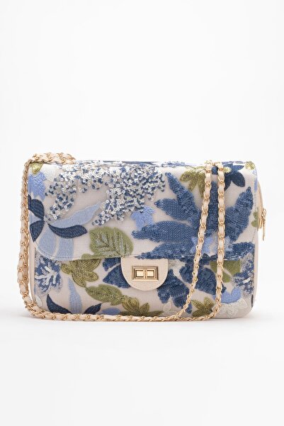 Lizy Shoes حقيبة نسائية من القماش المطرز بالترتر متعدد الألوان