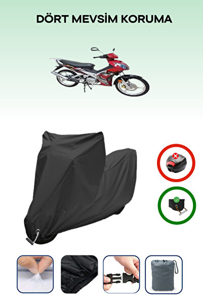 Breen Black Lock Compatible Bisan Terra 125 Compatible Motorcycle Tarpaulin W...