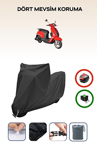Breen Black Lock Compatible Asia Scooturk-100 Compatible Motorcycle Tarpaulin Waterproof