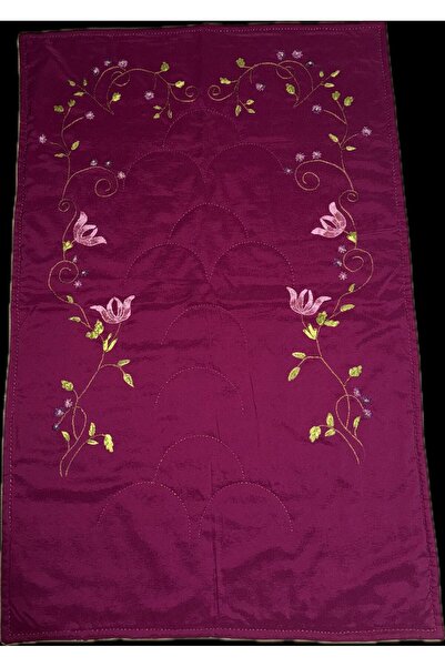 MentorAly El Nakışı İşlemeli Elyaf Dolgulu Seccade – Monoray Saten Kumaş, Mor