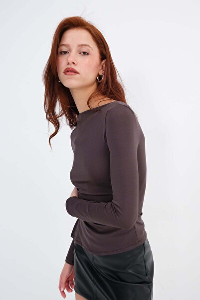 Addax Μπλούζα με πλισέ στο πλάι B0623