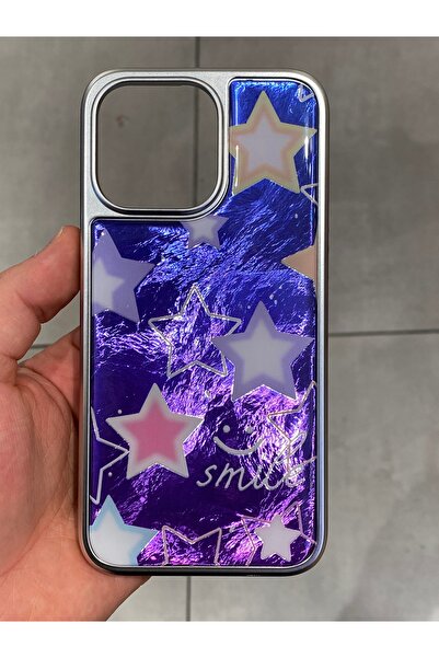 Mee.co حافظة هاتف آيفون 15 برو ماكس المتوافقة مع نمط النجوم، حافظة سيليكون لا...