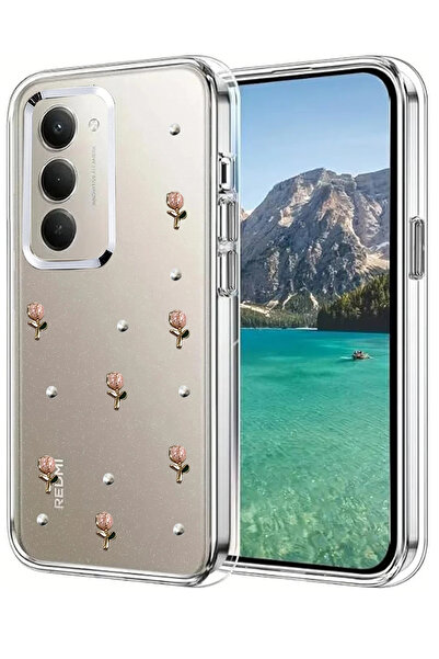 Nezih Case Redmi 15 4G Uyumlu Şeffaf Görünümlü Simli Zarif Kılıf