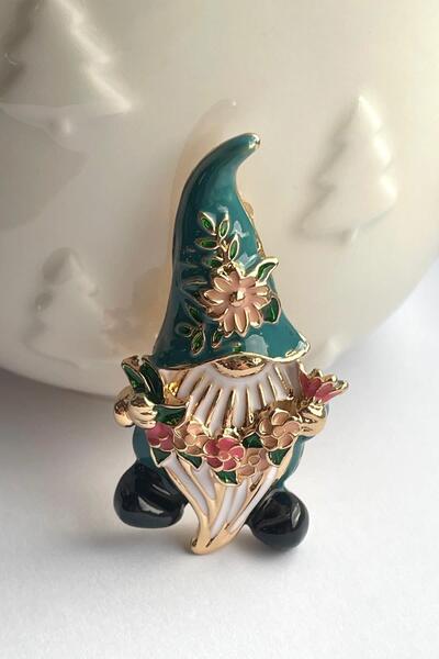 New Obsessions Gnome Büyük Şapkalı Cüce Broş