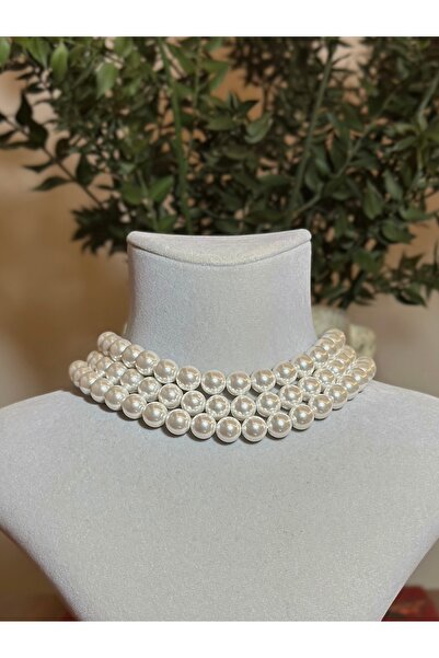 Butik Çok Sıralı inci Choker