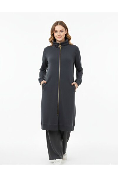 Ceyda Nur Örkcü Women's Mock Neck Zipper Suit - Tunic Pants 2-Piece Suit