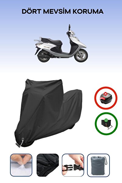 Breen Black Lock Compatible Honda Spacy 110 Compatible Motorcycle Tarpaulin Waterproof
