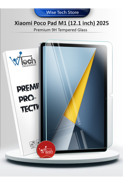 Wtech Xiaomi Poco Pad M1 (12.1 inch) 2025 Premium Series Curved Edges 9h HD Tempered Glass Clear
